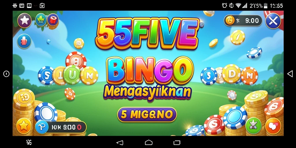 Screenshot gameplay 55FIVE menampilkan momen seru Bingo.