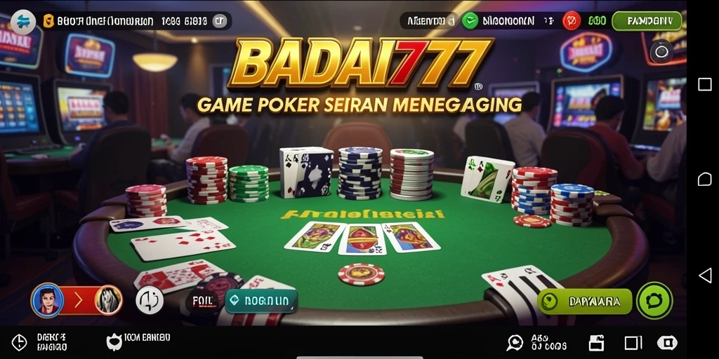 Tampilan gameplay seru BADAI777 dengan berbagai opsi permainan Poker.