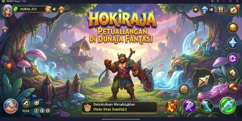 Tampilan gameplay HOKIRAJA yang menakjubkan saat berpetualang.