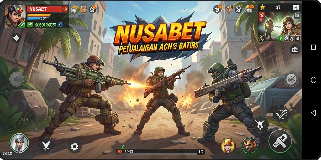 Screenshot NUSABET menampilkan aksi seru dalam pertempuran.