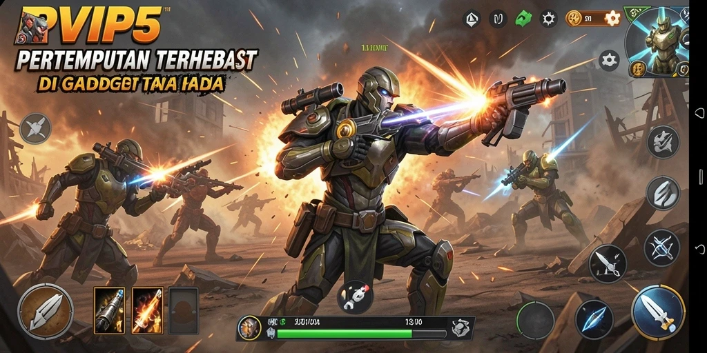 Screenshot gameplay RVIP5 yang menunjukkan aksi pertarungan yang seru.