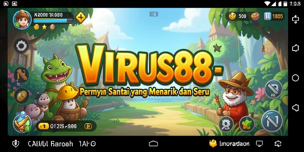 Screenshot utama dari VIRUS88 menampilkan gameplay yang seru dan warna-warni.